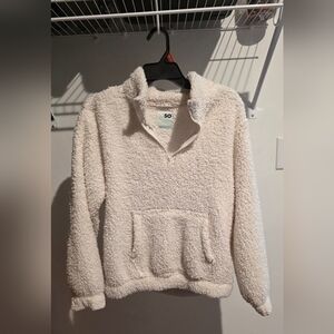 NWOT - SO White Sherpa Half-Zip Pullover